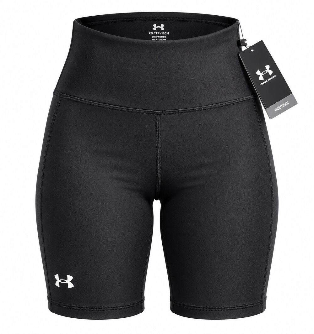 Under Armour HeatGear Women’s XS High Rise Compression Bike Shorts Black NWT